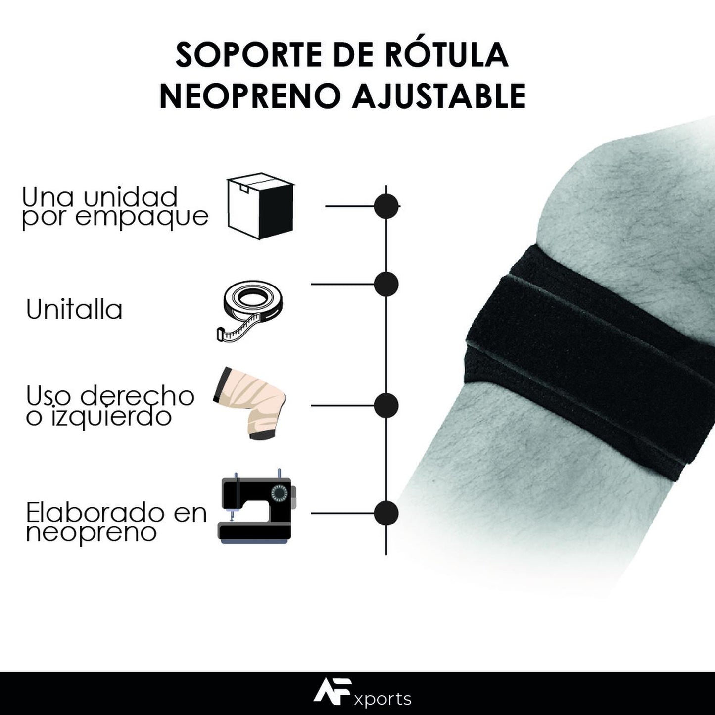 Soporte Deportivo Para Rótula Neopreno Ajustable Compresión