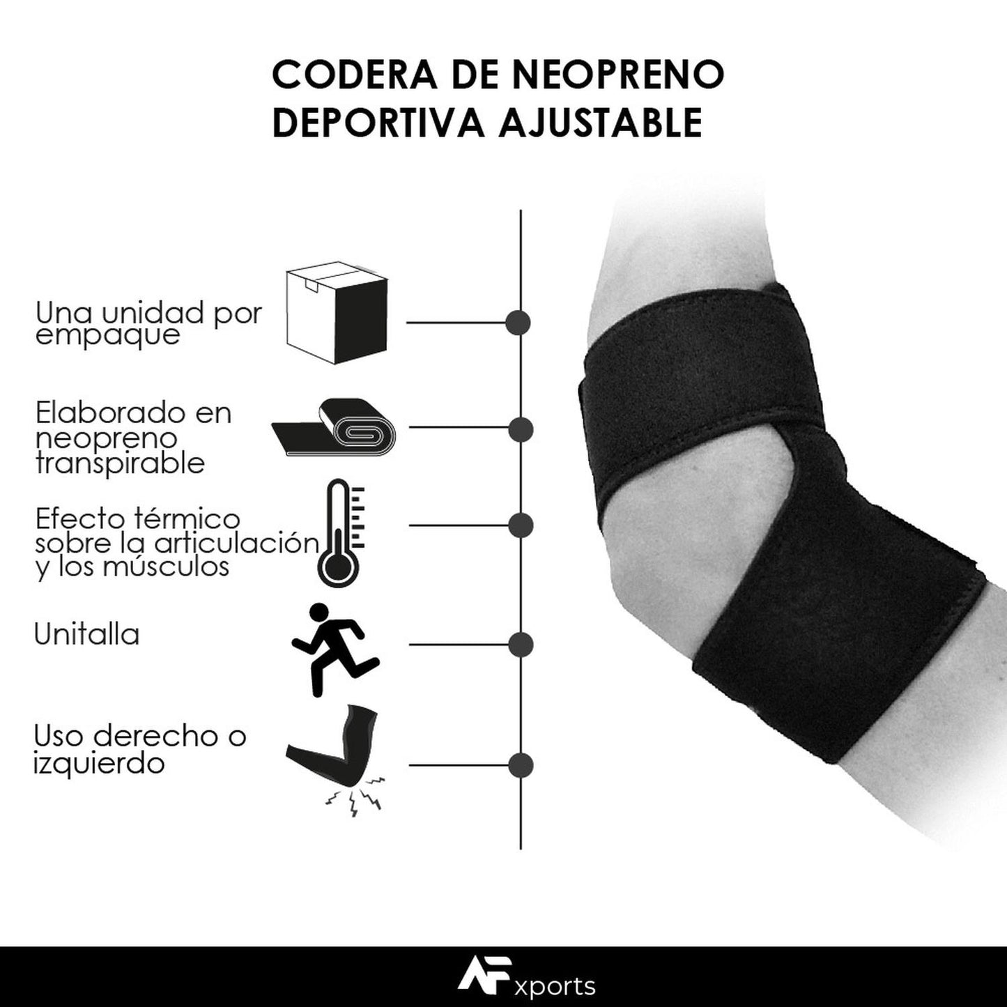 Codera De Neopreno Deportiva Ajustable Y De Compresión