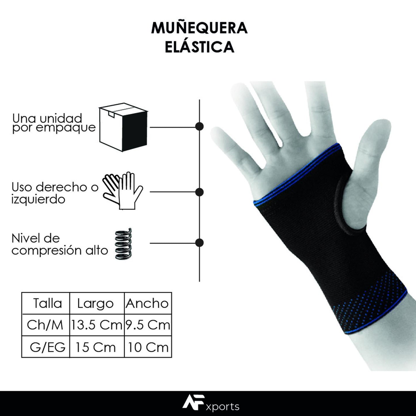 Muñequera Elástica Deportiva Y De Compresión